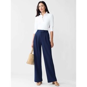 J.‎ McLaughlin Women's White Durham Ruffle 3/4 Sleeve Catalina Cloth Top Medium